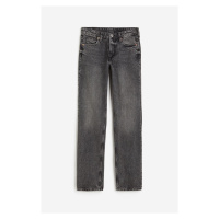 H & M - Straight Regular Jeans - šedá