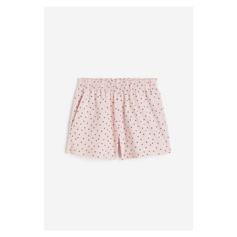 H & M - Vzorované šortky paper bag - růžová H&M