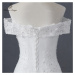 Elegantní šaty na svatbu s vlečkou a odhalenými rameny