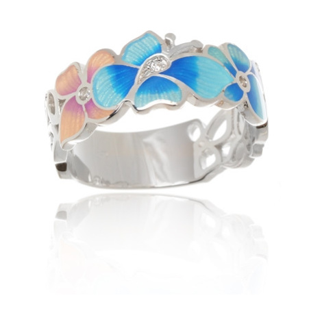 Luxusní stříbrný prsten zdobený smaltem STRP0436F Ego Fashion