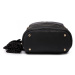 Konofactory Černý mini kožený batoh s přívěskem „Minimal“ 4L