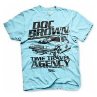 Back to the Future tričko, Doc Brown Time Travel Agency Blue, pánské