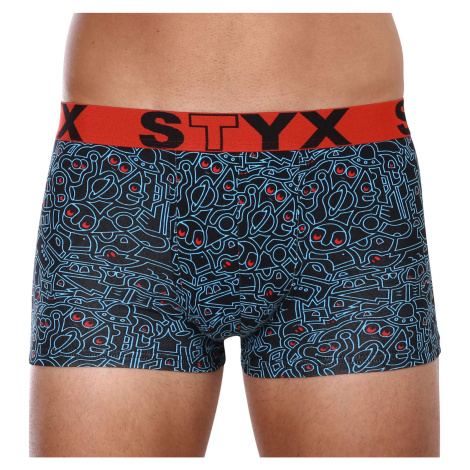 Pánské boxerky Styx art sportovní guma nadrozměr doodle (R1256)