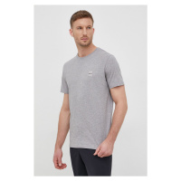 Bavlněné tričko Boss Casual šedá barva, s aplikací, 50472584