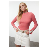 Trendyol Pink Premium Quality Color Block Knit Sweater