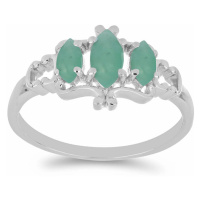 Prsten stříbrný s broušenými smaragdy Ag 925 023319 EM - 62 mm , 2,5 g