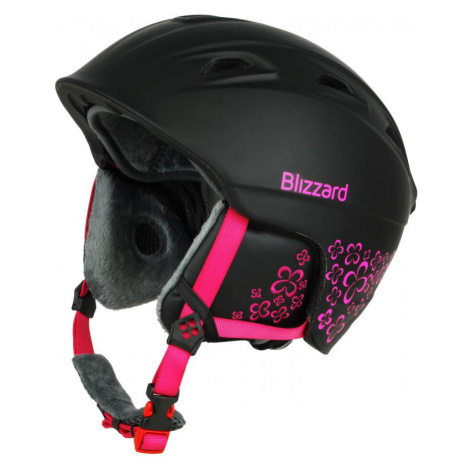 BLIZZARD-W2W Demon ski helmet, black matt/magenta flowers Černá 23/24