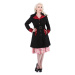 kabát dámský jarně-podzimní HEARTS AND ROSES - Black Red Flocking - 9633 B R