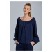 KOŠILE GANT D1. VOLUMINOUS SLEEVE BLOUSE EVENING BLUE