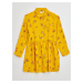 Žluté květované holčičí šaty GAP