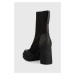 Nízké kozačky Calvin Klein Jeans Platform Boot Sock dámské, černá barva, na podpatku