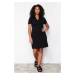 Trendyol Curve Black Polo Neck Midi Knitted Dress