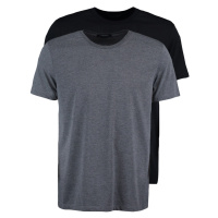 Trendyol antracit-černá pánské basic 2-balení slim / slim fit tričko s kulatým výstřihem