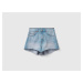 Benetton, Frayed Shorts In Recycled Cotton Blend