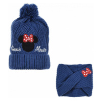Minnie Mouse - licence Dívčí set čepice a nákrčníku - Minnie Mouse HS4052, tmavě modrá Barva: Mo