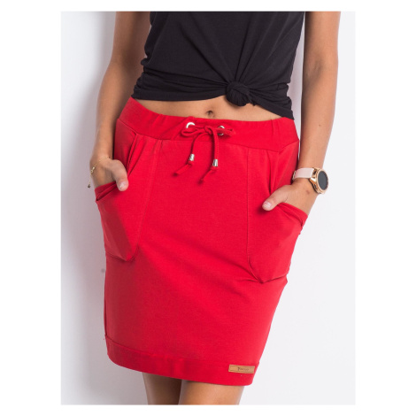Dámská červená tepláková sukně - BASIC FEEL GOOD