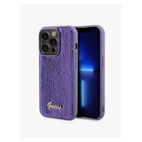 Guess Sequin Script Logo Zadní Kryt pro iPhone 14 Pro Max Purple