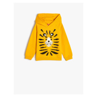 Koton Hooded Sweatshirt Long Sleeve Lion Printed Cotton