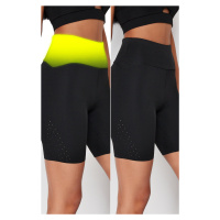 Trendyol Black Waist Extra Recovery Micro Hole Knitted Sports Biker/Cyclist/Short Leggings