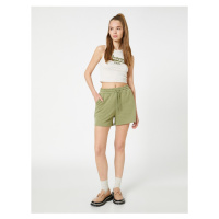 Koton Mini Shorts with Lace Waist and Pocket Detail