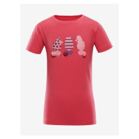 Tmavě růžové holčičí tričko s potiskem NAX POLEFO