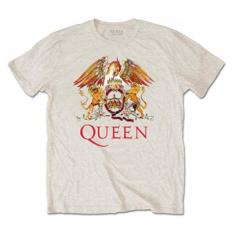 Queen tričko, Classic Crest Sand, pánské RockOff