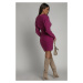 Fialový svetrový komplet šaty + pulovr Martha