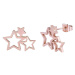 Troli Růžově pozlacené ocelové náušnice se třemi hvězdičkami