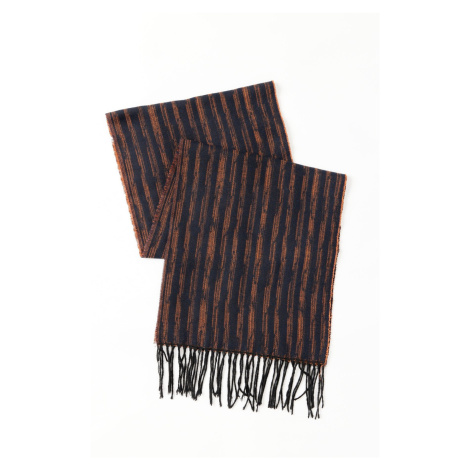 ALTINYILDIZ CLASSICS Men's Navy Blue-Orange Patterned Scarf AC&Co / Altınyıldız Classics