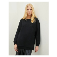 LC Waikiki Lcw Classic Women's Crew Neck Embroidered Long Sleeve Oversized Tunic