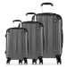 Šedý cestovní kvalitní prostorný set kufrů 3v1 Amol Lulu Bags