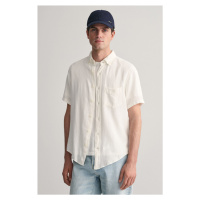 KOŠILE GANT REG COTTON LINEN TEXTURE SS SHIRT WHITE