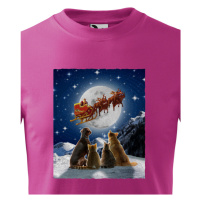 Dětské vánoční tričko s potiskem santových saní - skvělé vánoční tričko