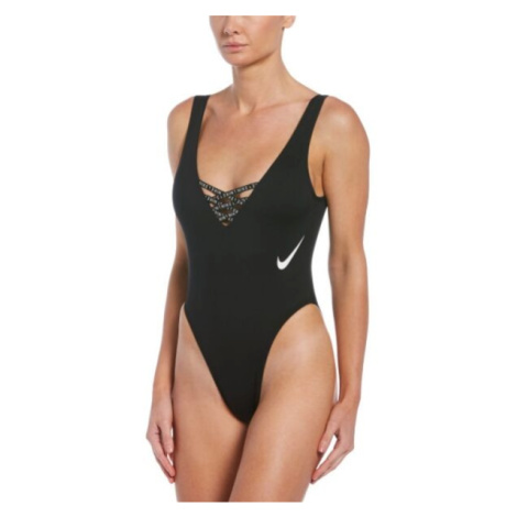 Nike SNEAKERKINI Dámské jednodílné plavky, černá, velikost