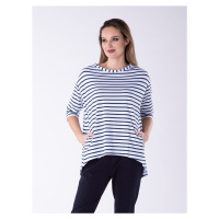 Look Made With Love Woman's Blouse 32 Portofino Navy Blue/White