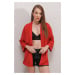 Bigdart 5862 Knitted Kimono - Red