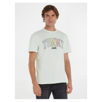 Mentolové pánské tričko Tommy Jeans College Pop Tommy Tee