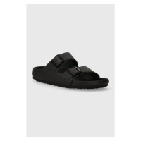 Kožené pantofle Birkenstock Arizona dámské, černá barva, 1026843