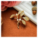 Éternelle Brož s perlou Analia - květina B7078-100092 Zlatá