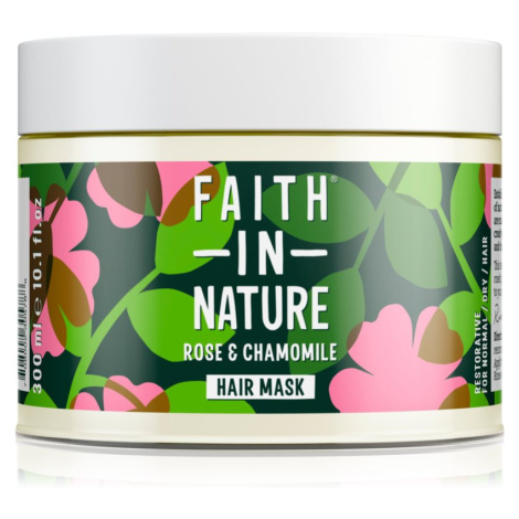 Faith In Nature Rose & Chamomile regenerační maska pro poškozené vlasy 300 ml
