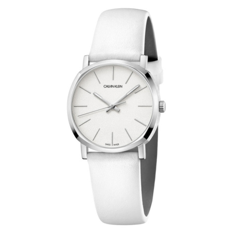 Calvin Klein módní klasické bílé dámské hodinky analogové | Modio.cz