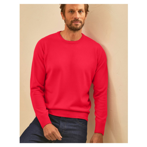 Blancheporte Jednobarevný pulovr s kulatým výstřihem korálová
