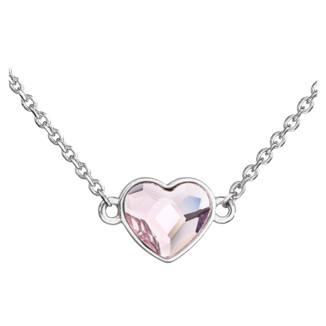 Evolution Group Stříbrný náhrdelník s krystalem Swarovski růžové srdce 32061.3 rosaline