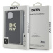 PU Leather Stack Logo Wrist Strap Zadní Kryt pro iPhone 13 Black DKNY