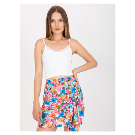 BÍLÝ CROP TOP S KRAJKOU -WHITE Bílá Rue Paris