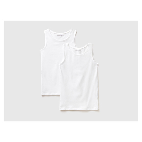 Benetton, Two Tank Tops In Super Stretch Organic Cotton United Colors of Benetton