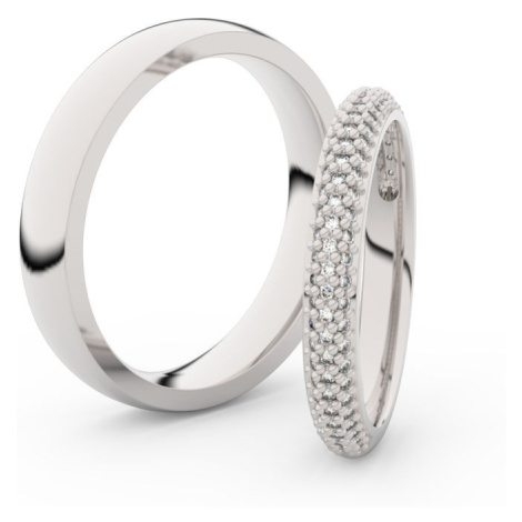 Snubní prsteny z bílého zlata s brilianty, pár - 3911
