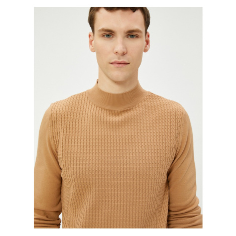 Koton Half Turtleneck Sweater Knitwear Textured Slim Fit Long Sleeves