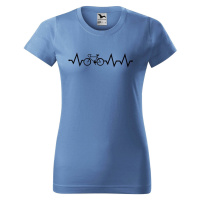 DOBRÝ TRIKO Dámské tričko s potiskem Tep KOLO Barva: Azurová modrá