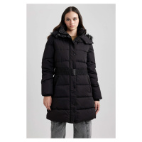 DEFACTO Waterproof Regular Fit Hooded Faux Fur Long Puffer Jacket